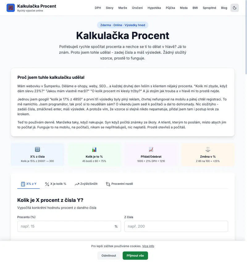 Vypočítej procenta